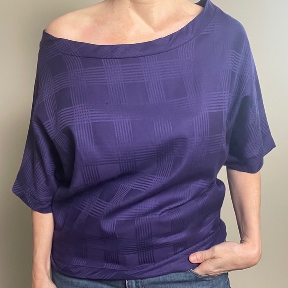 Amber Sakai Purple Boatneck Top - Picture 2 of 9
